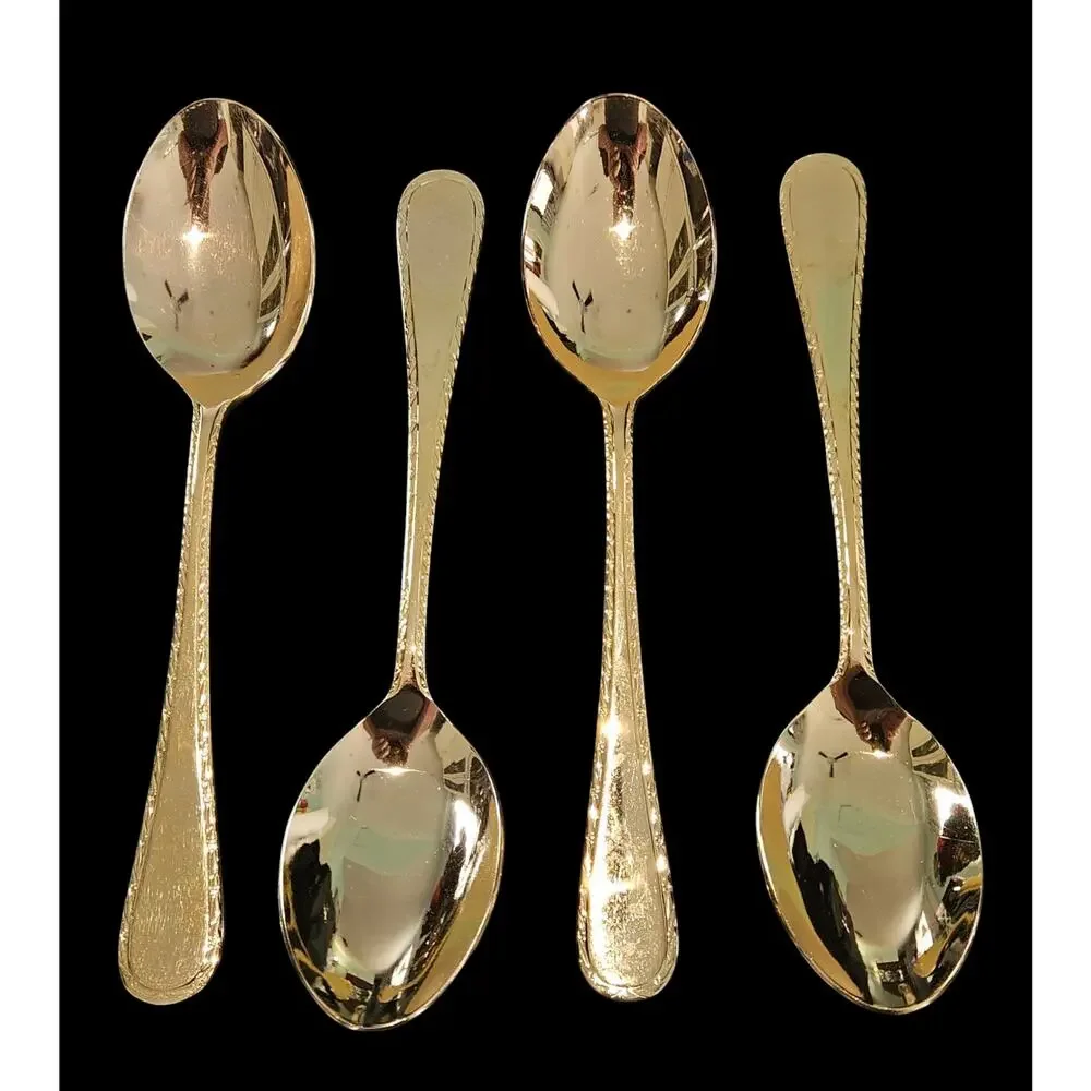 Vtg Towle Supreme Cutlery Stainless Gold Color Electroplated Service for‎ 4